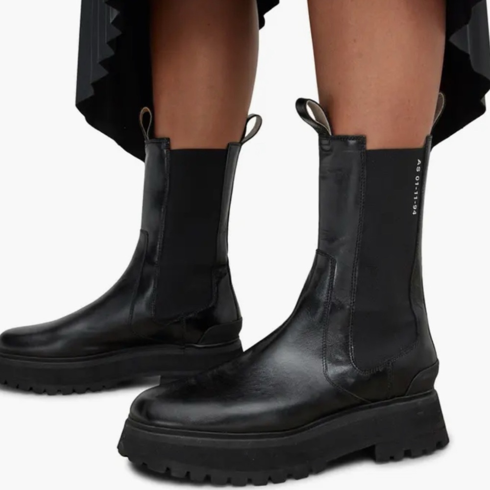Allsaints Amber Chelsea boot in black leather size 8